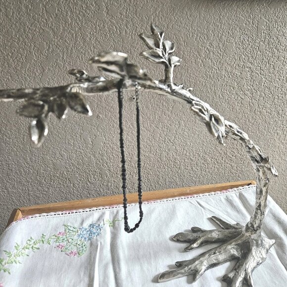 Pottery Barn Silver Jewelry Tree Stand Necklace 13x16" - Picture 2 of 8